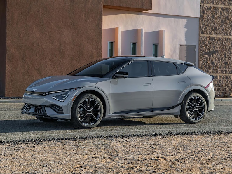 The 2026 Kia EV6 is an electric crossover SUV with up to 641 horsepower, 319 miles of range, and advanced safety features.